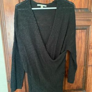 Black 3 quarter sleeve knit sweater